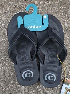 Cobian Aqua Draino Black Flip Flop Sandals Comfort Summer Shoes 11 New
